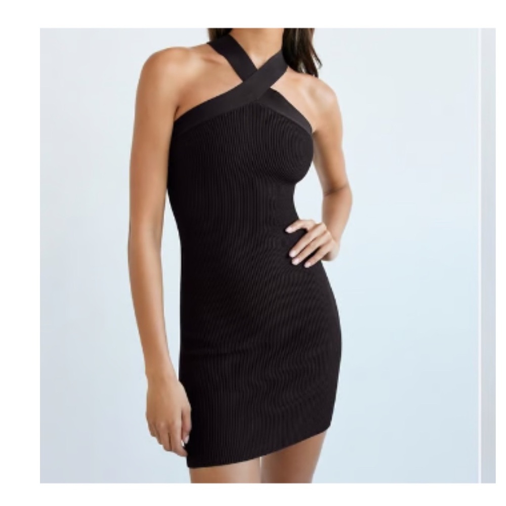Aritzia Babaton Babaton Sculpt Knit Criss Cross Dress in black - Picture 2 of 3
